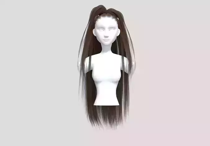Long Basic Hairstyle  3D model