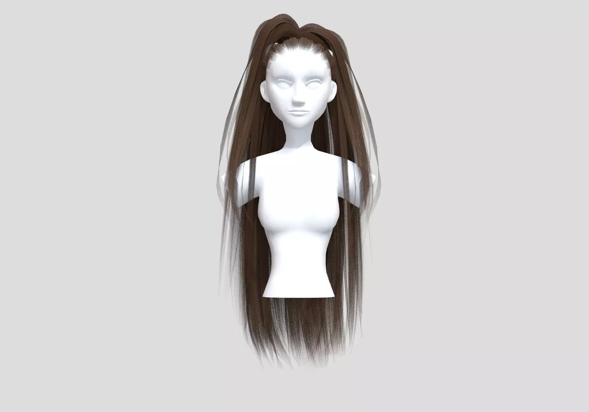 Long Basic Hairstyle  3D model_0