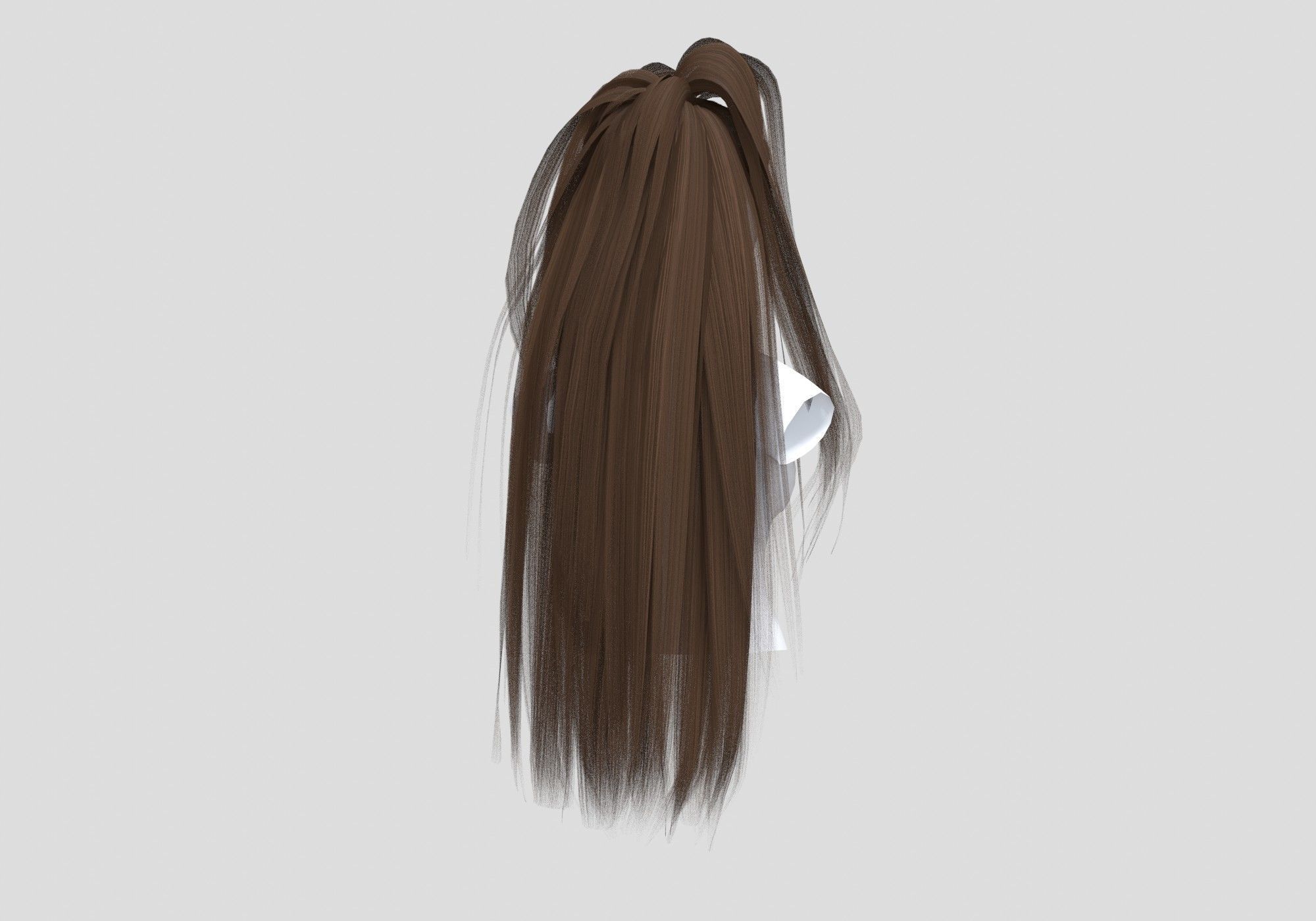 Long Basic Hairstyle  3D model_3