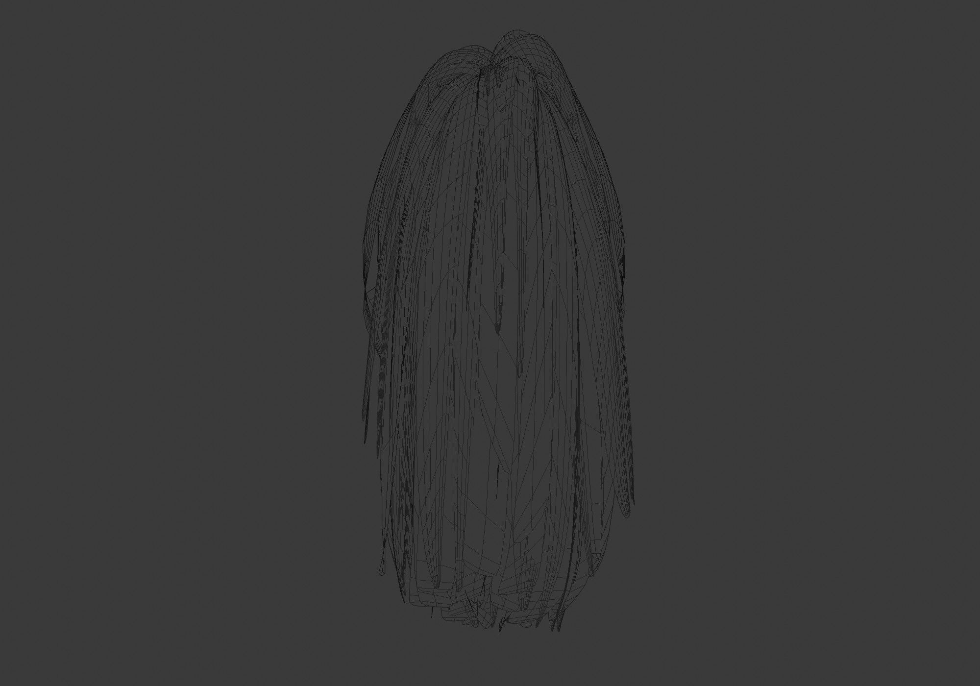 Long Basic Hairstyle  3D model_9