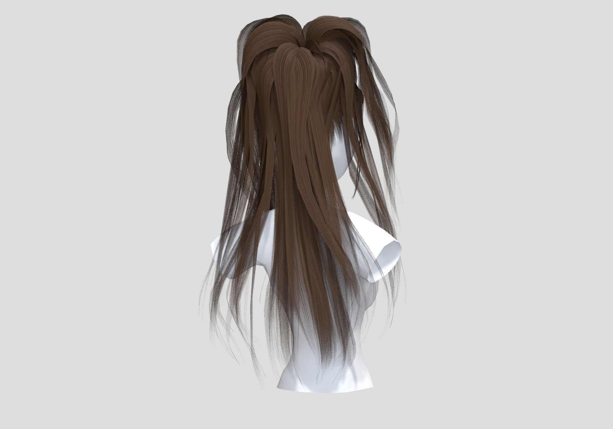 High Pigtail Hairstyle 3D model_3