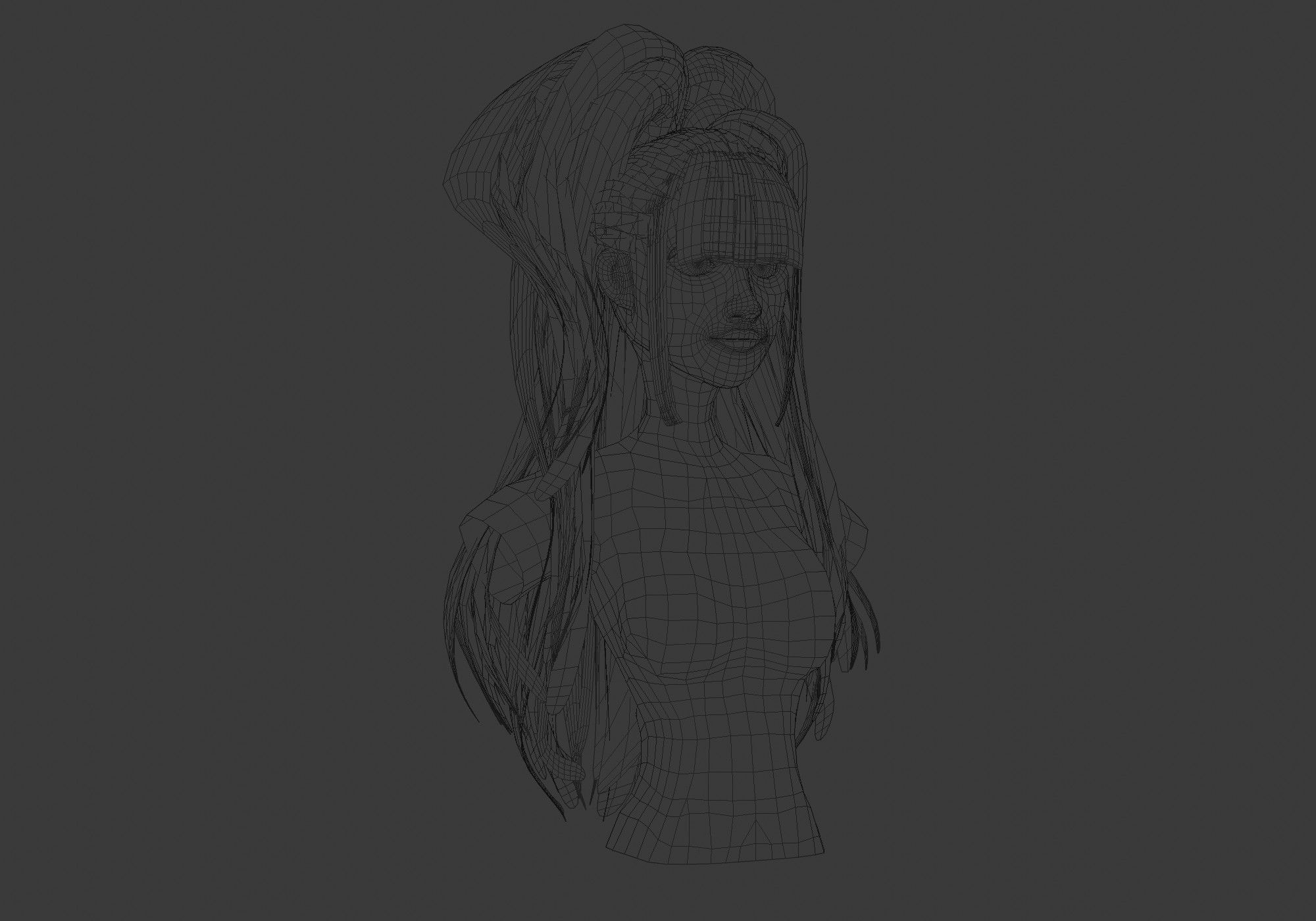 High Pigtail Hairstyle 3D model_6