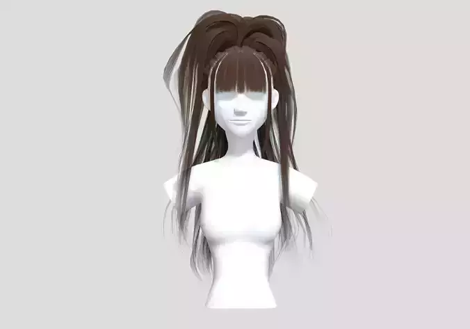 High Pigtail Hairstyle  3D model