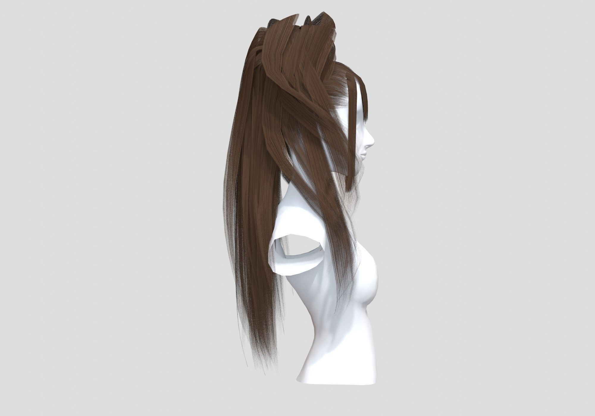 High Pigtail Hairstyle 3D model_2