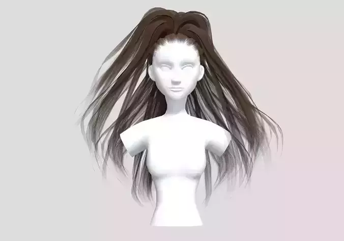 Female Strands Hairstyle  3D model