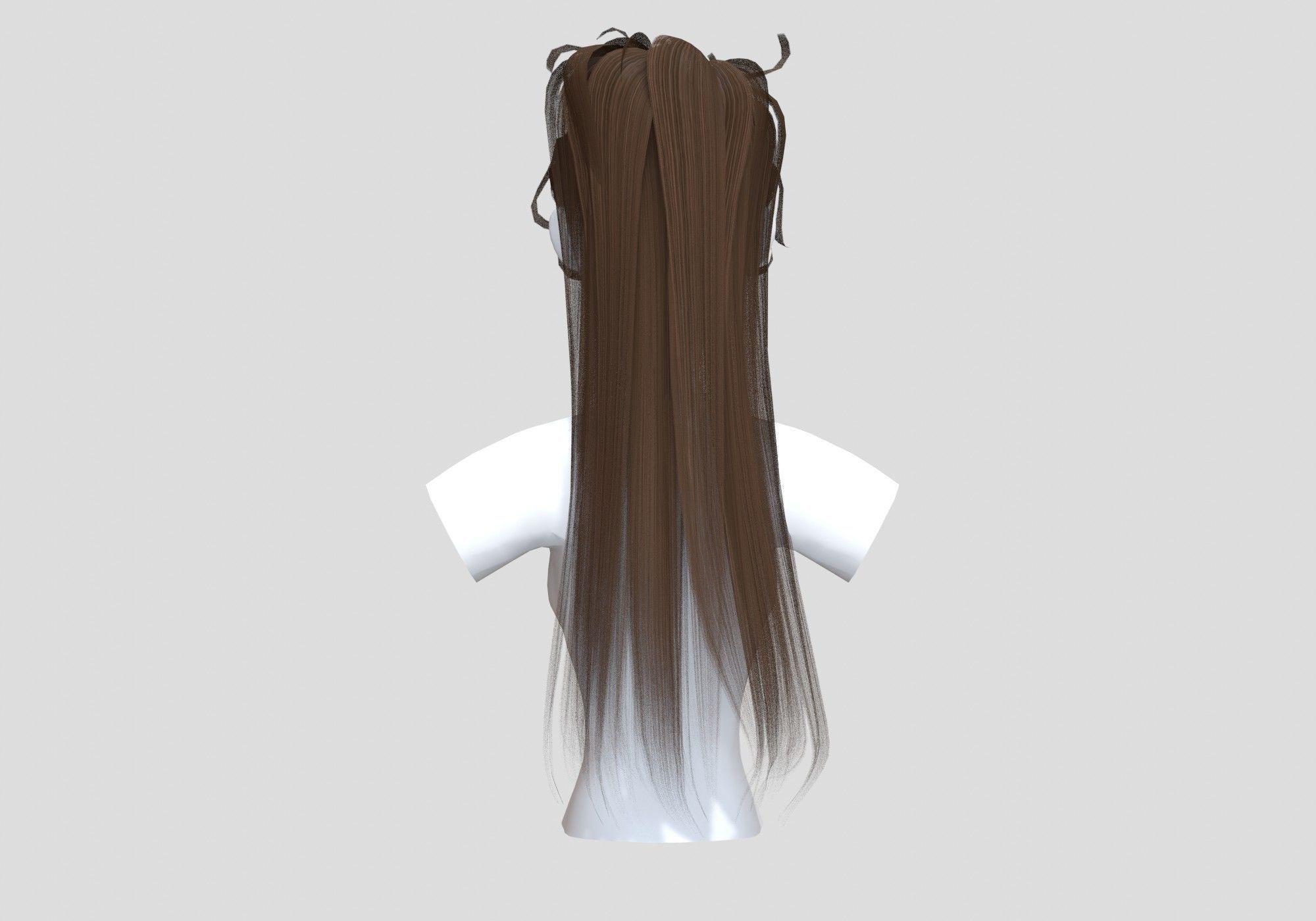 Female Long Hairstyle 3D model_4