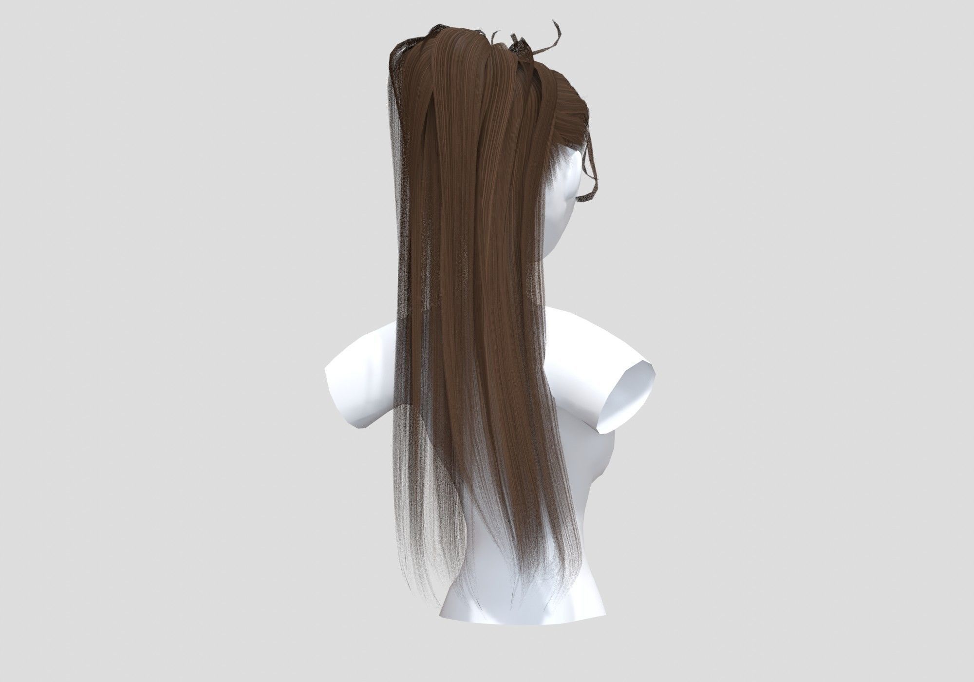 Female Long Hairstyle 3D model_3