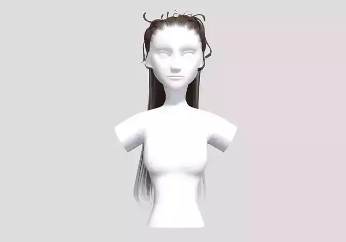 Female Long Hairstyle 3D model Female Long Hairstyle 3D model