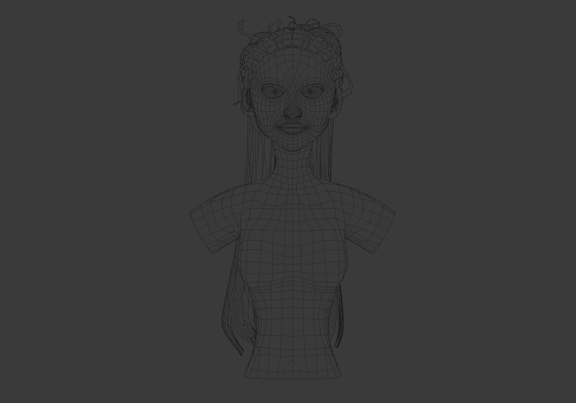 Female Long Hairstyle 3D model_5