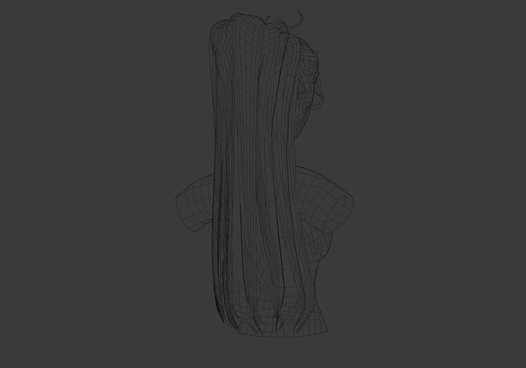 Female Long Hairstyle 3D model_8