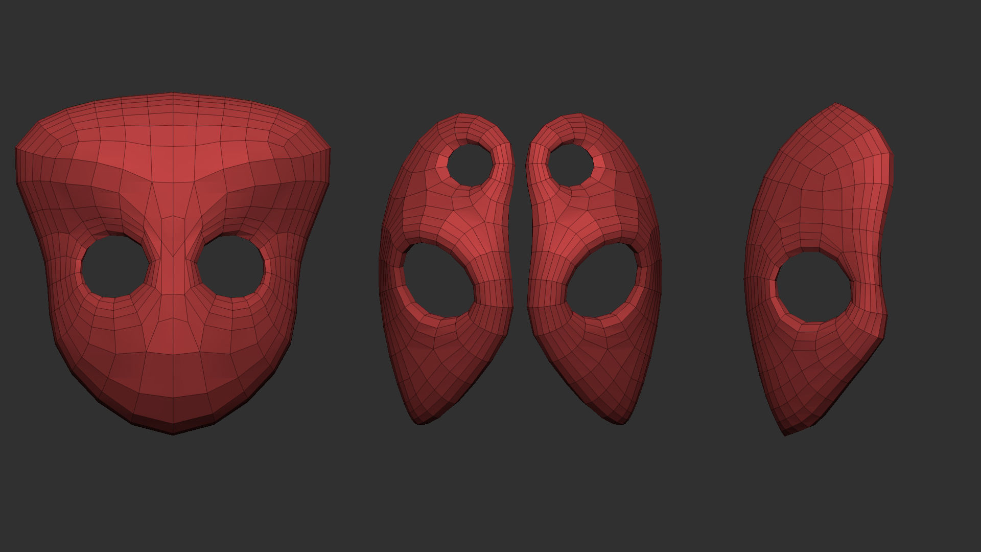 50 low poly mask shapes and base meshes IMM brush for Zbrush 3D model_10