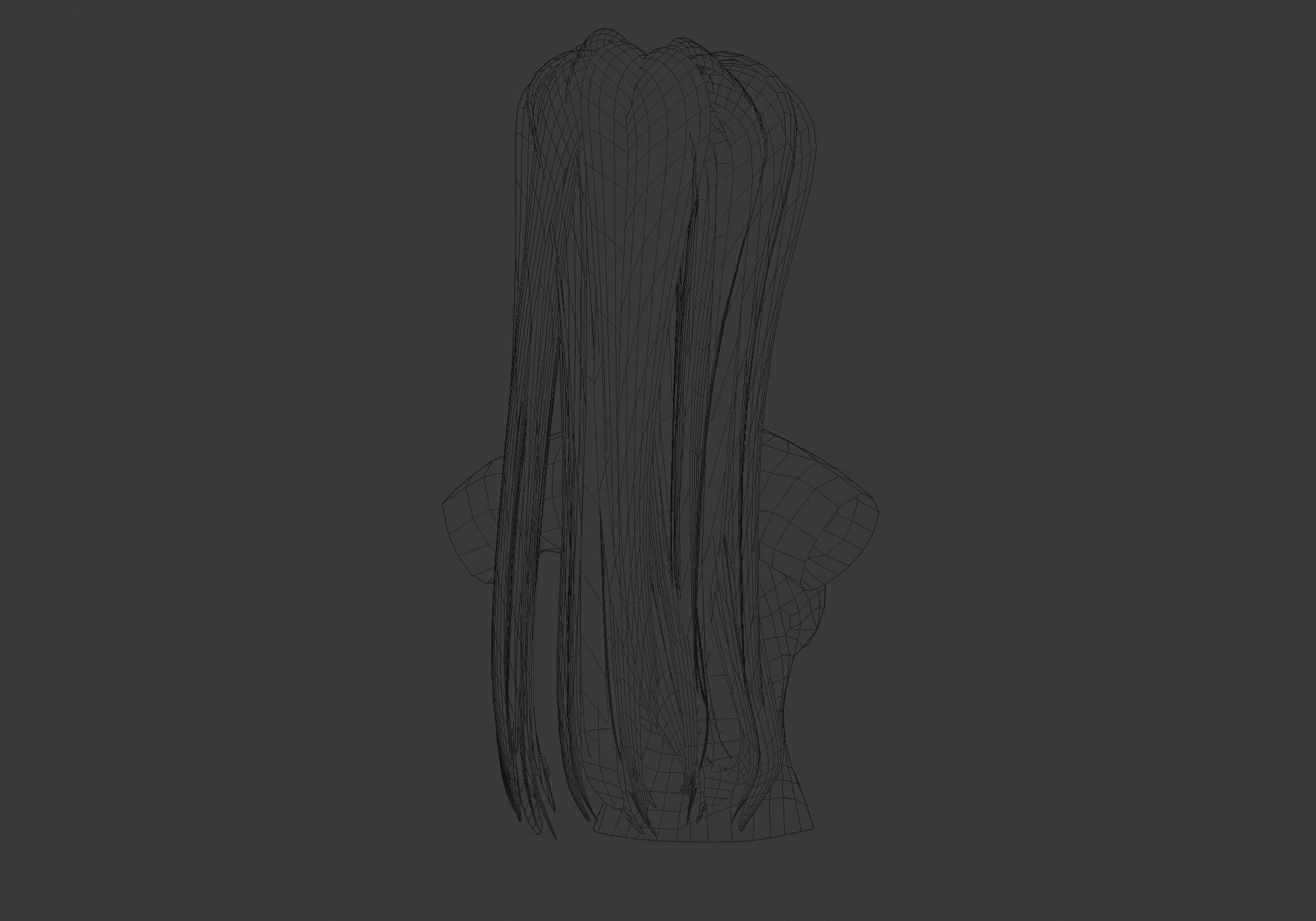 Brown Pigtail Hairstyle 3D model_8