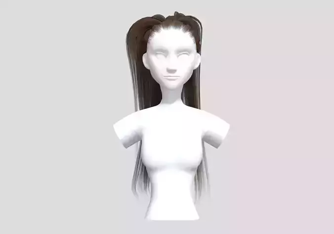 Brown Pigtail Hairstyle  3D model