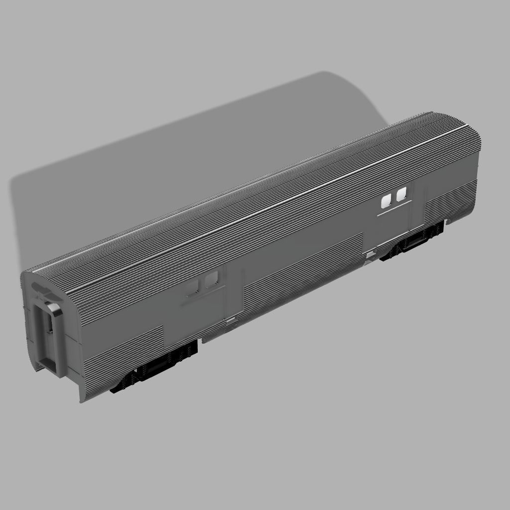 SANTA FE STREAMLINER H0 BAGGAGE CAR 3D print model_3