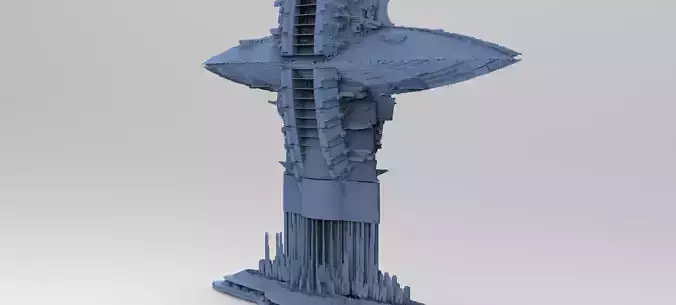 Art Deco Sci-Fi Tower 2  3D model
