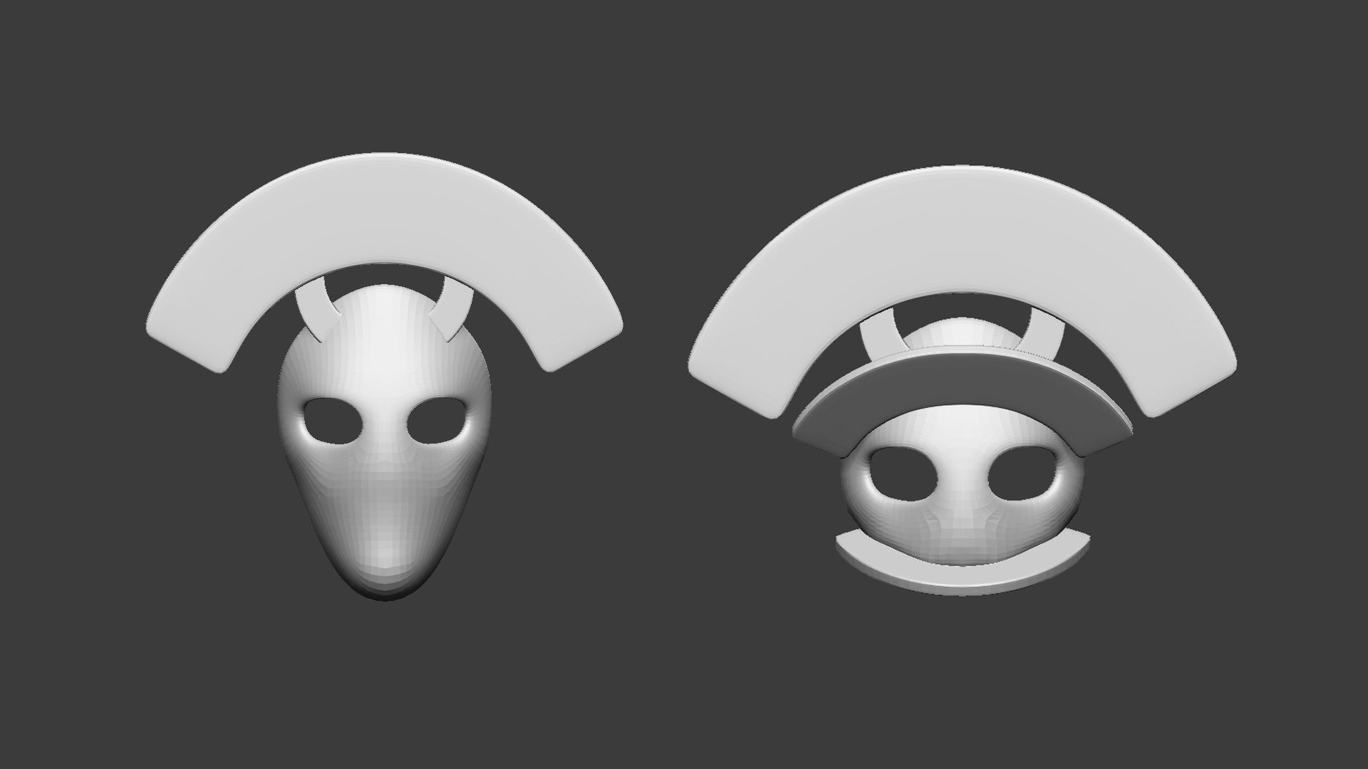 20 Carnival mask shapes low poly Zbrush IMM brush set 3D model_7