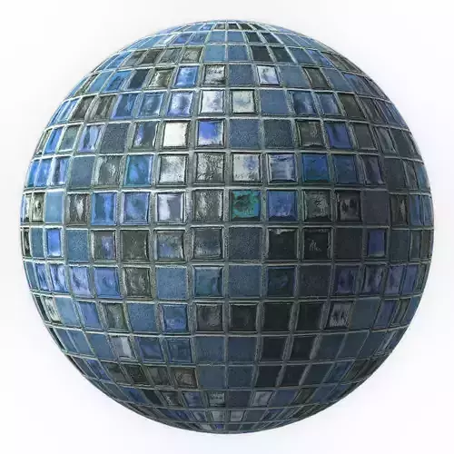 Tiles Materials- blue mosaic tiles - Pbr 4k Seamless Texture