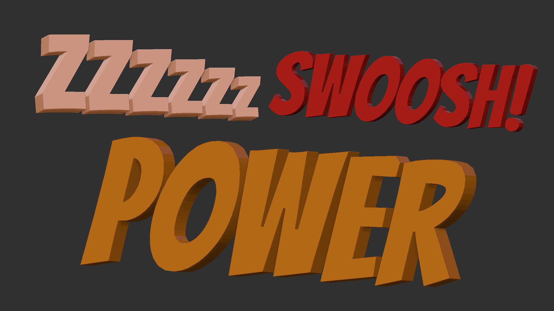 160 Low poly Zbrush IMM brush set of comic dialogue sound words 3D model_5