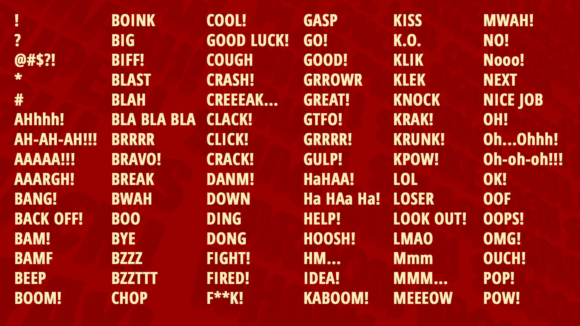 160 Low poly Zbrush IMM brush set of comic dialogue sound words 3D model_1