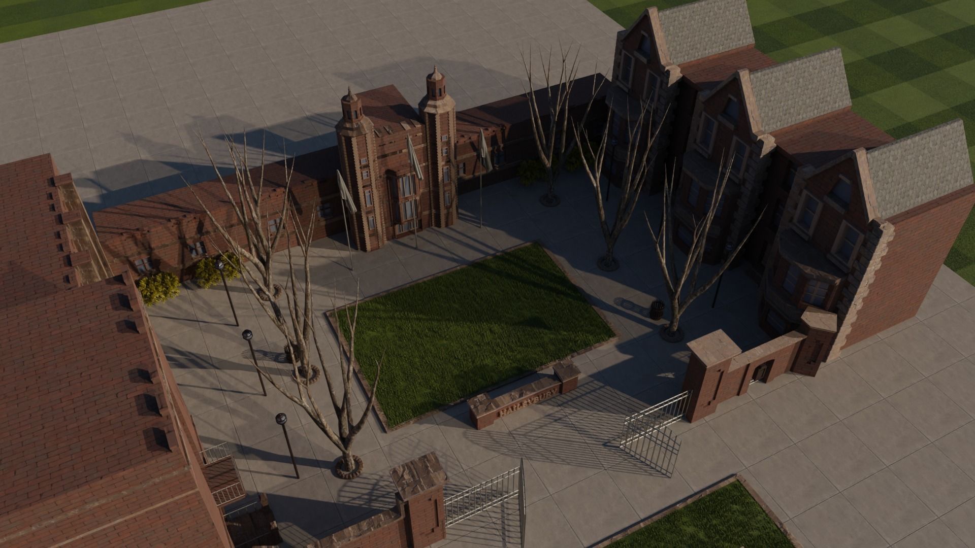 Haileybury College Low-poly 3D model_8