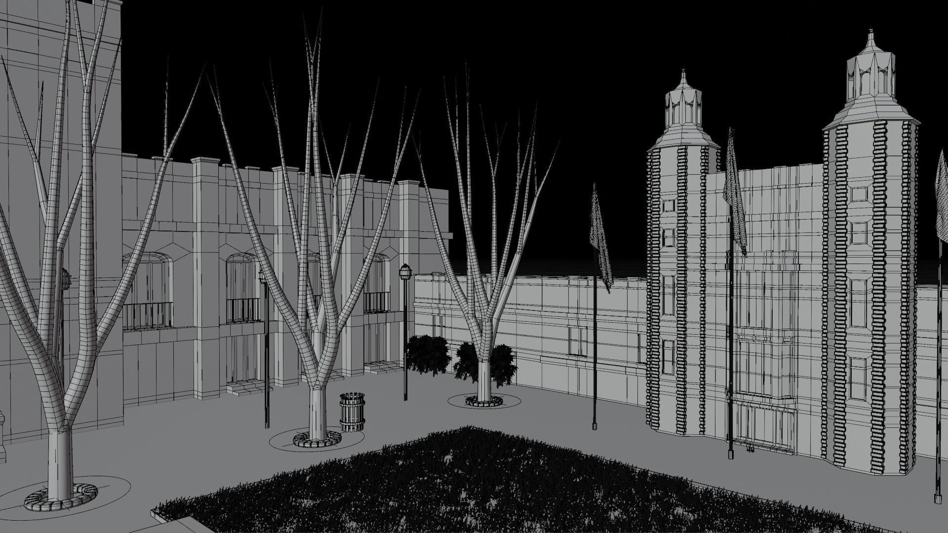 Haileybury College Low-poly 3D model_12