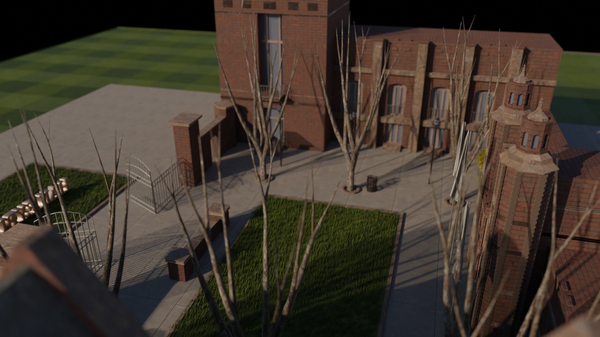 Haileybury College Low-poly 3D model_9