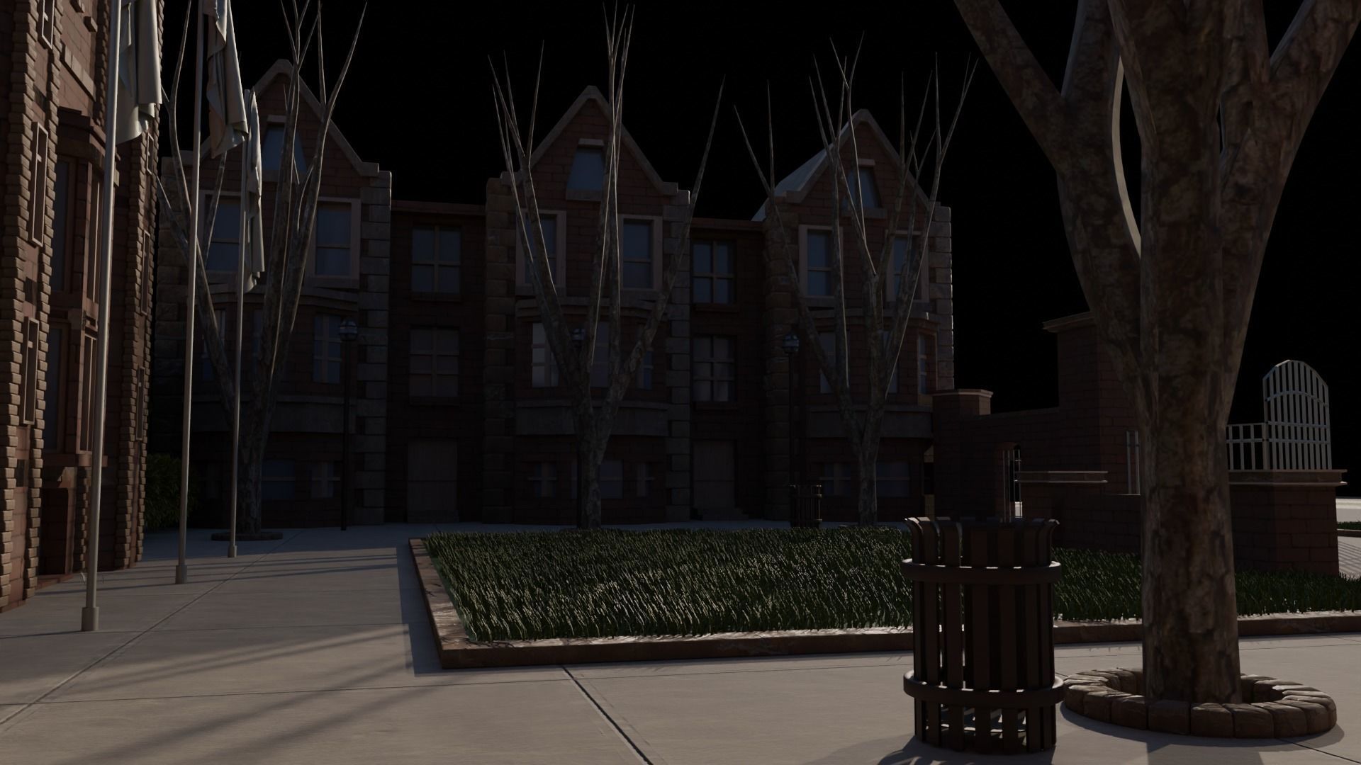 Haileybury College Low-poly 3D model_5