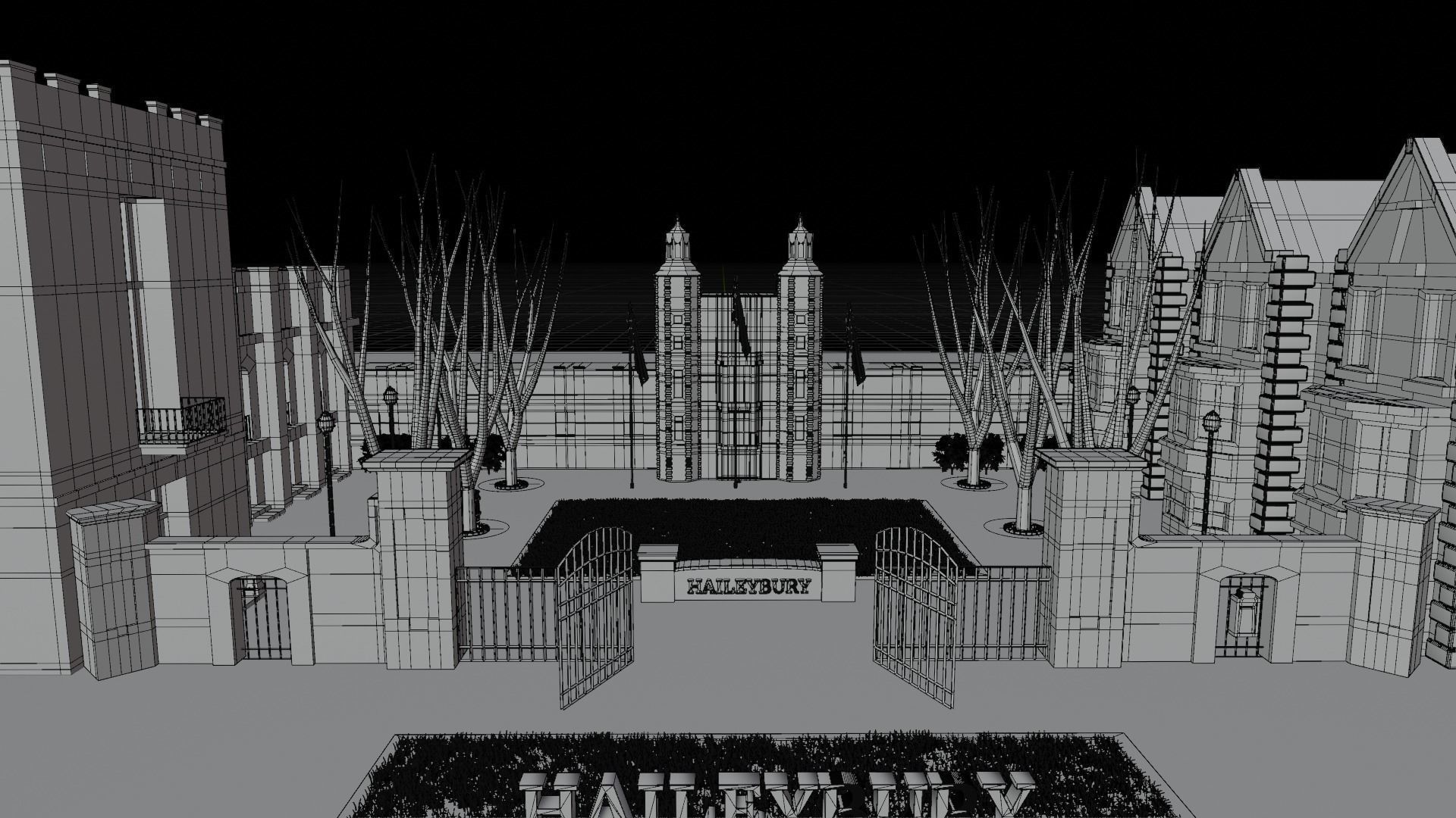 Haileybury College Low-poly 3D model_11