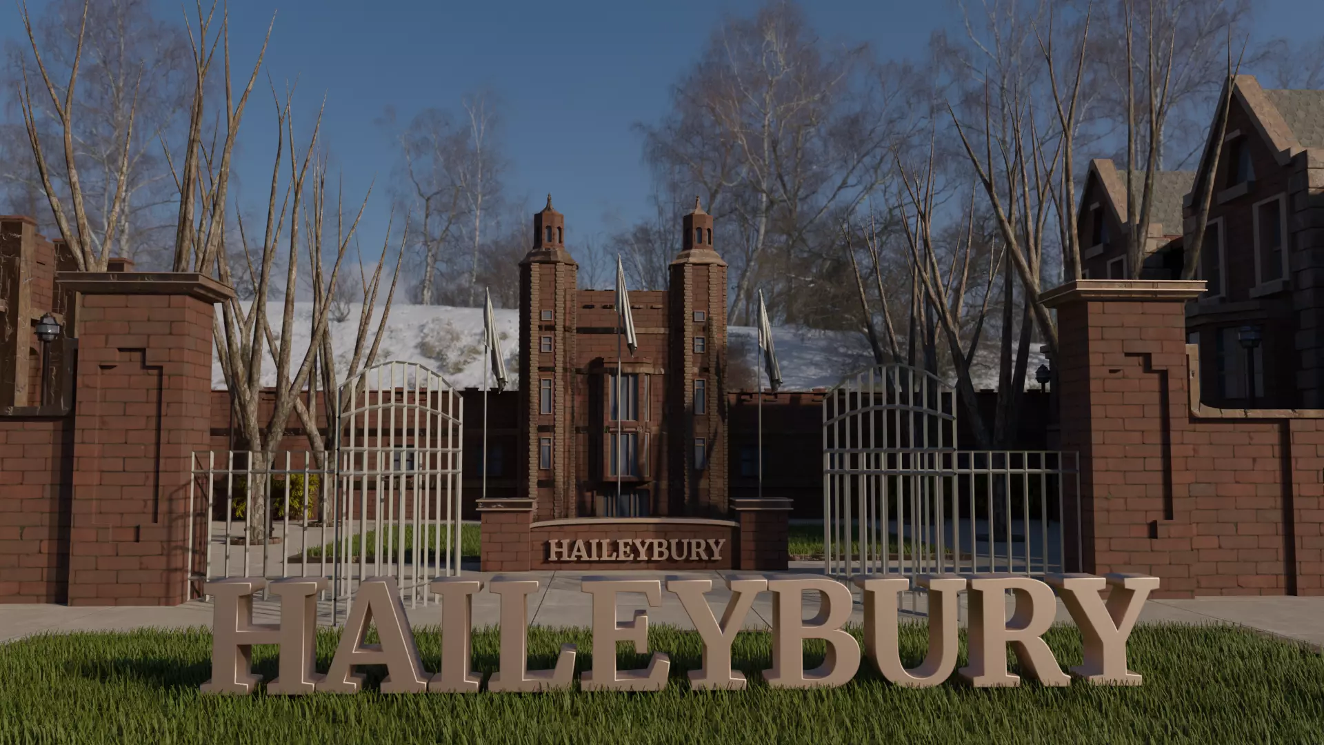 Haileybury College Low-poly 3D model_0