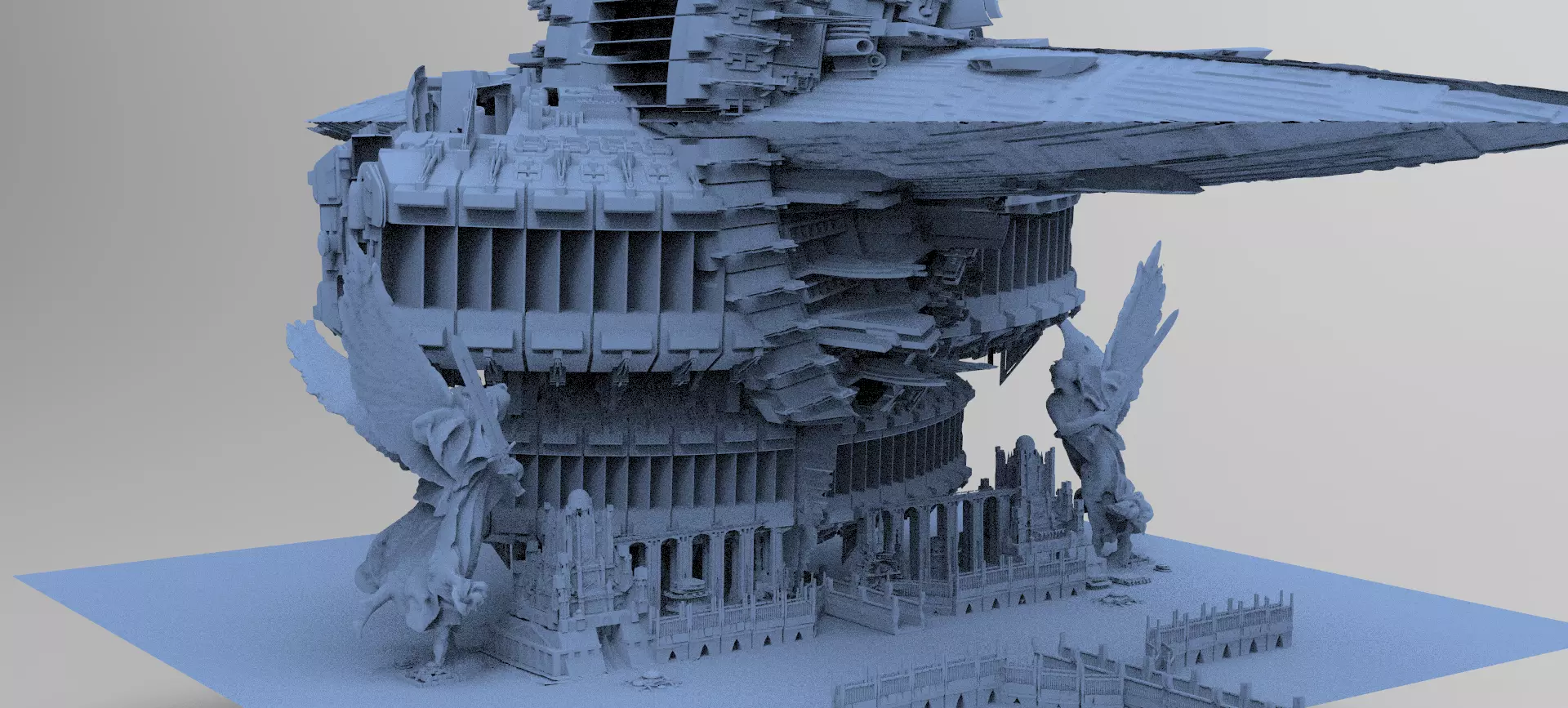 Art Deco Sci-Fi Tower 5  3D model_0