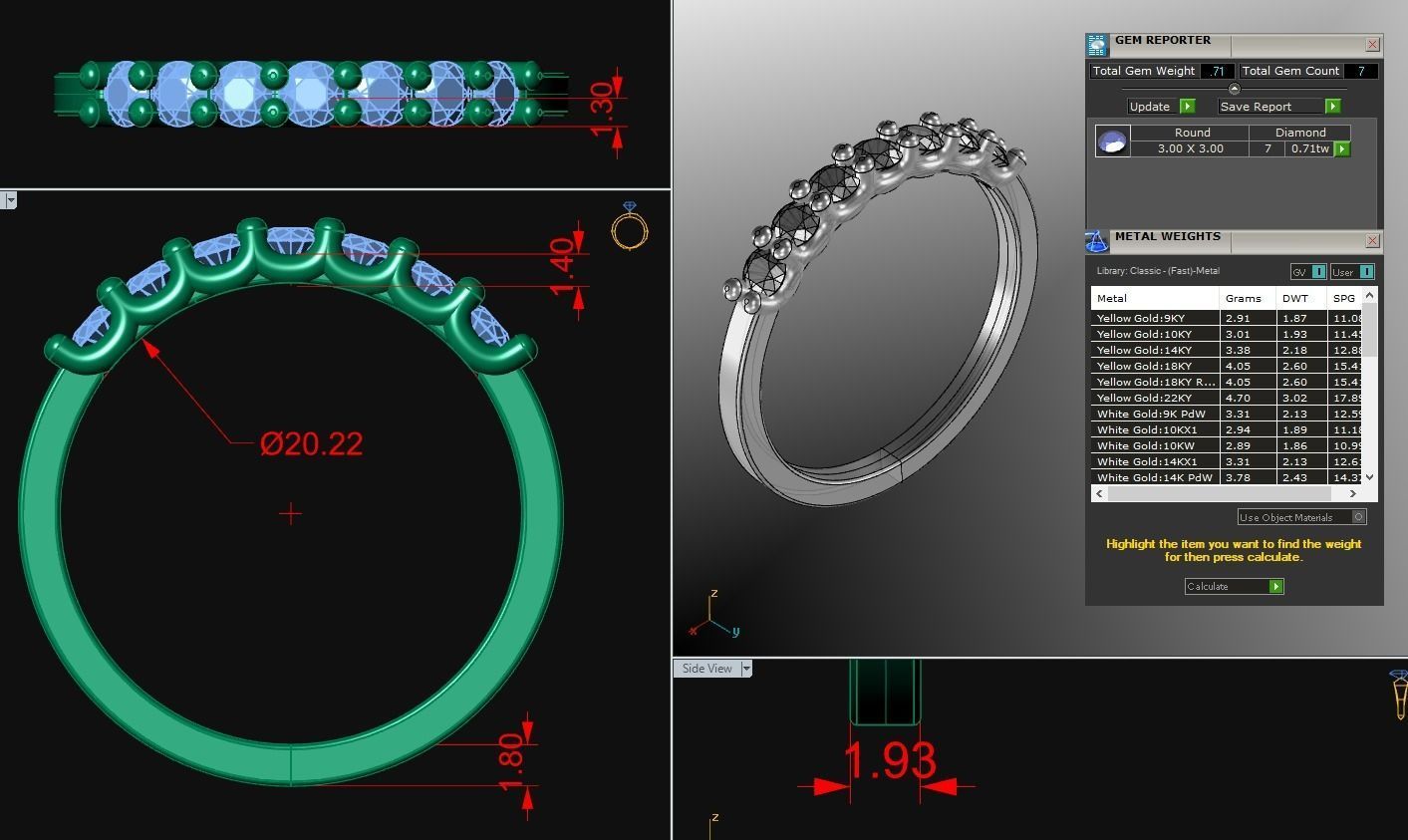 Diamond Ring 3D print model_1