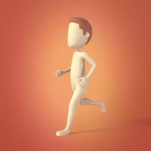 Cartoon Character  - Stickman - Man - Boy with IK and FK Rig Low-poly 3D model