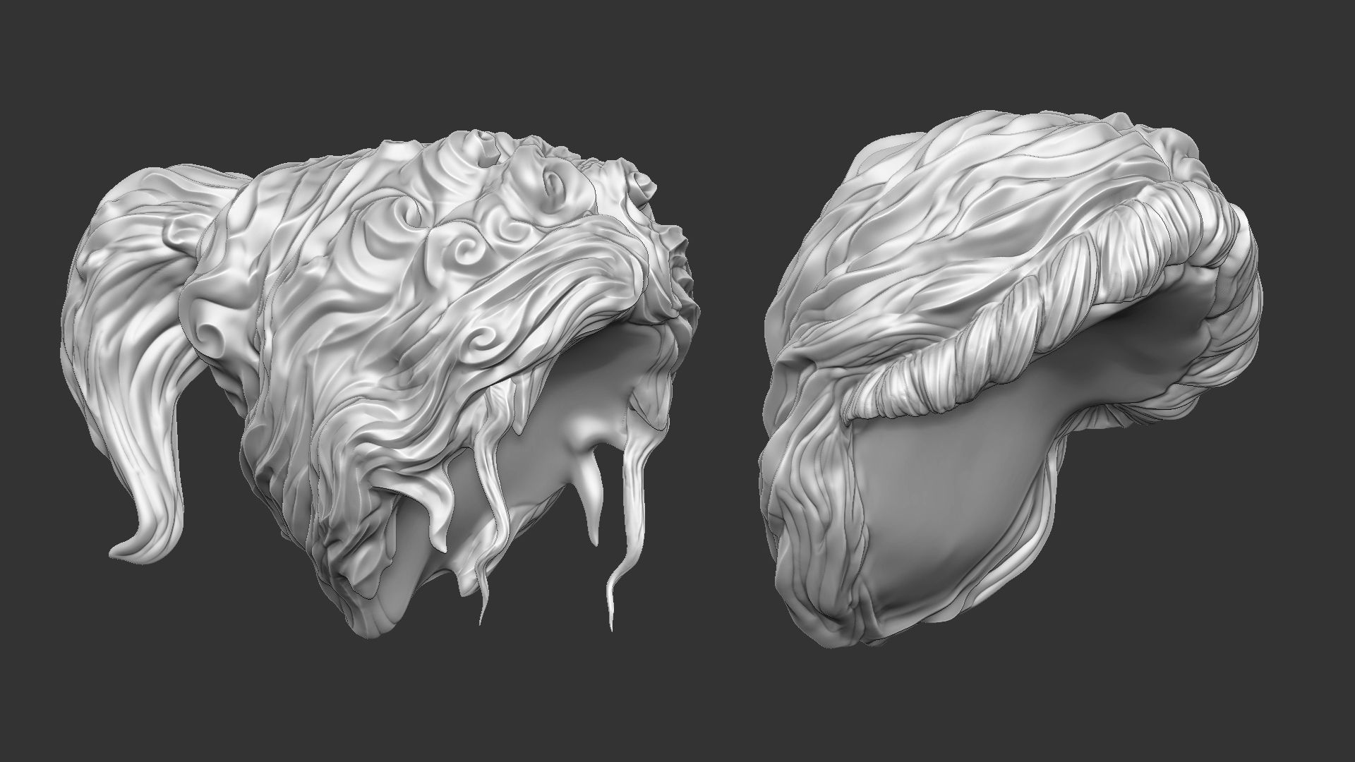 15 Female greek or roman statue hair styles hairdoo IMM brush 3D model_6