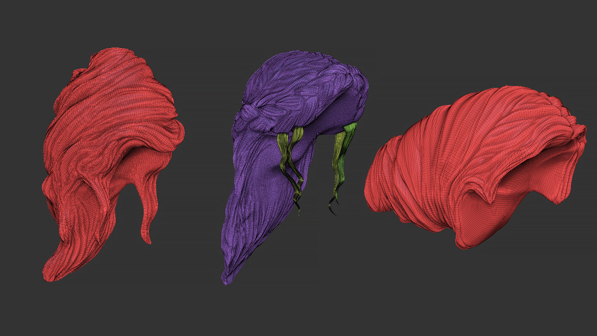 15 Female greek or roman statue hair styles hairdoo IMM brush 3D model_7