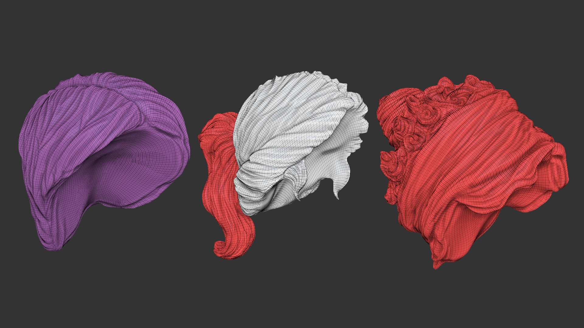 15 Female greek or roman statue hair styles hairdoo IMM brush 3D model_9