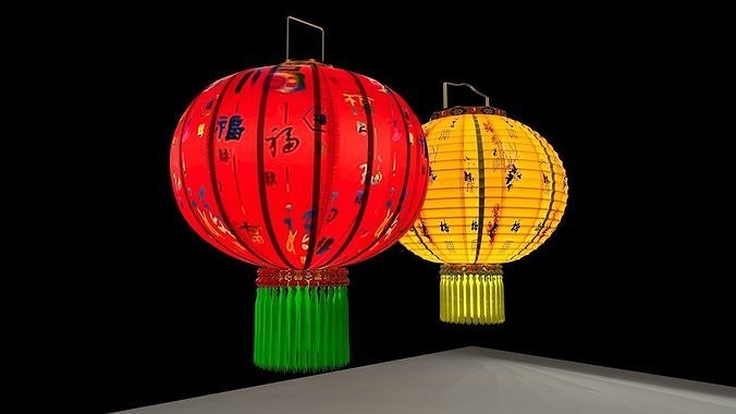 Chinese red lantern 3D model