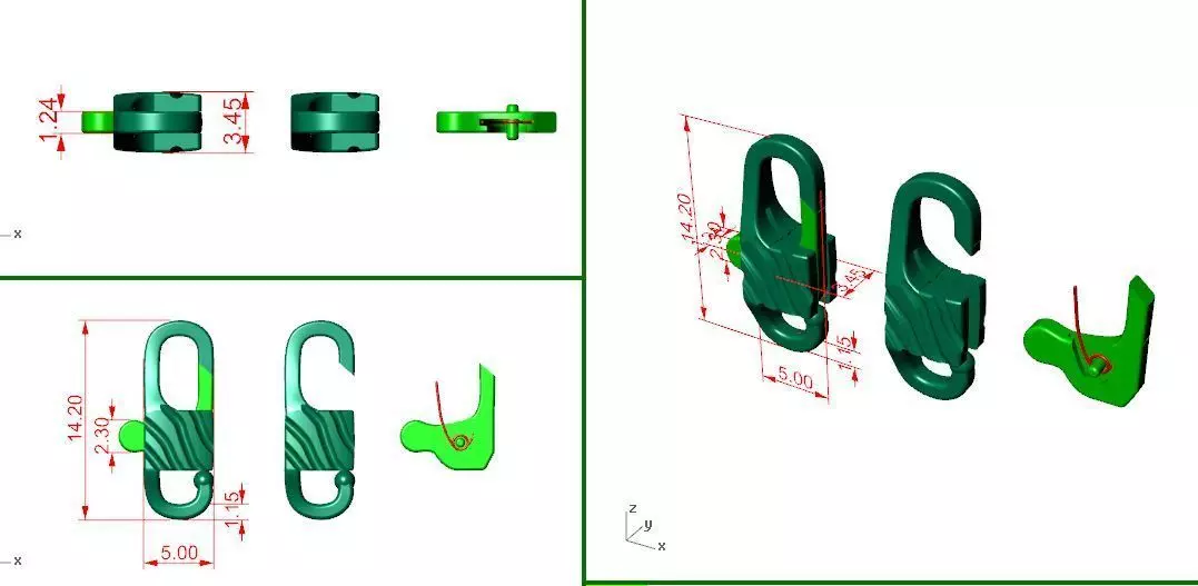 Jewelry lock Carbine 3D model 3D print model_0