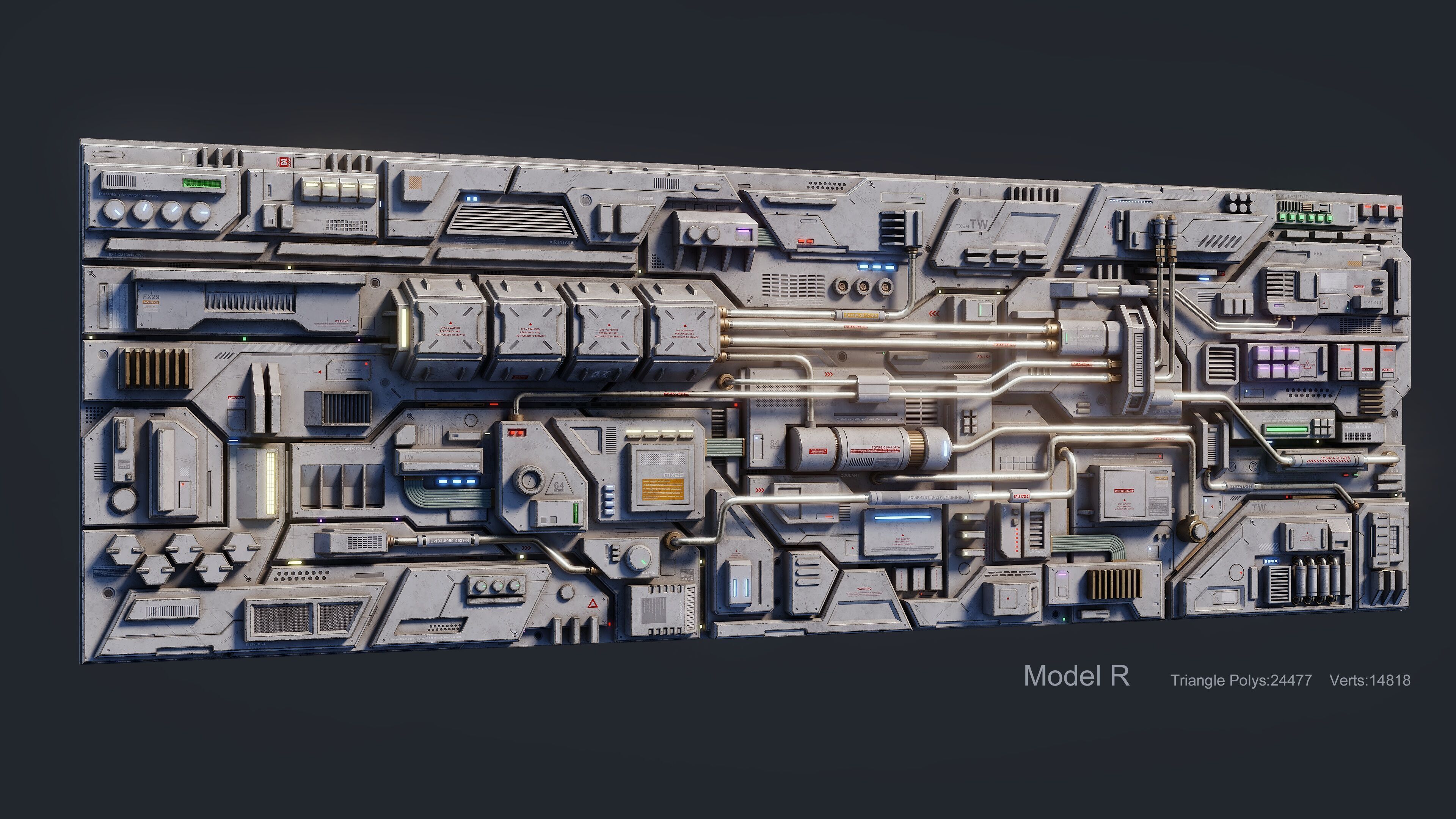 Sci-Fi Parts Kit Pack Vol 03 Low-poly 3D model_11