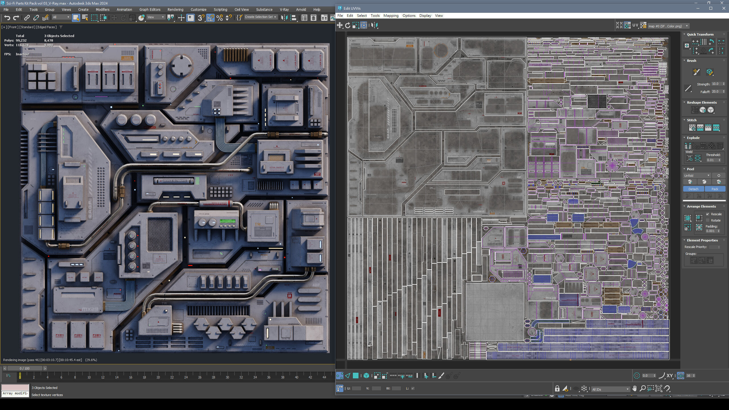 Sci-Fi Parts Kit Pack Vol 03 Low-poly 3D model_23