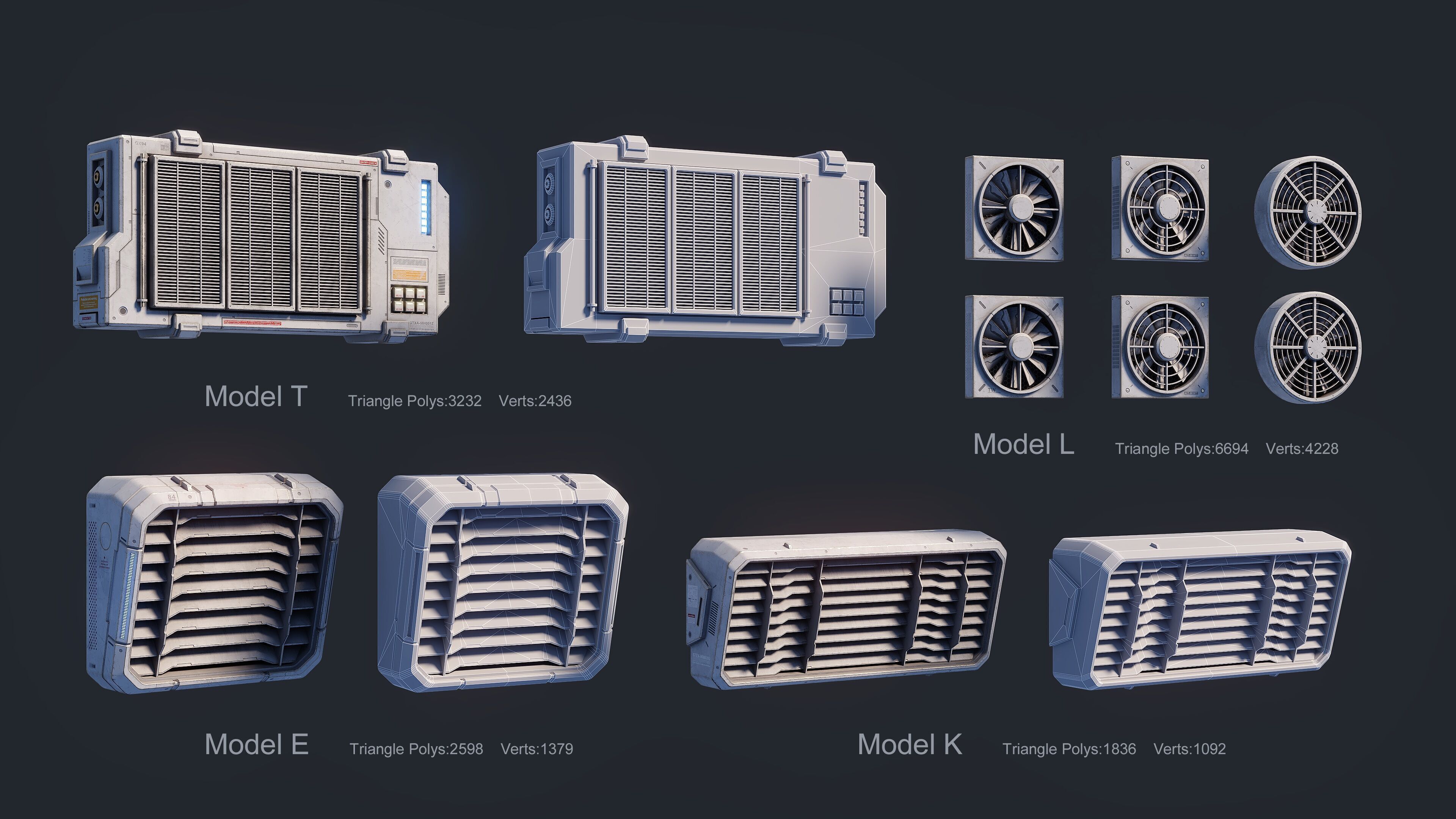 Sci-Fi Parts Kit Pack Vol 03 Low-poly 3D model_5