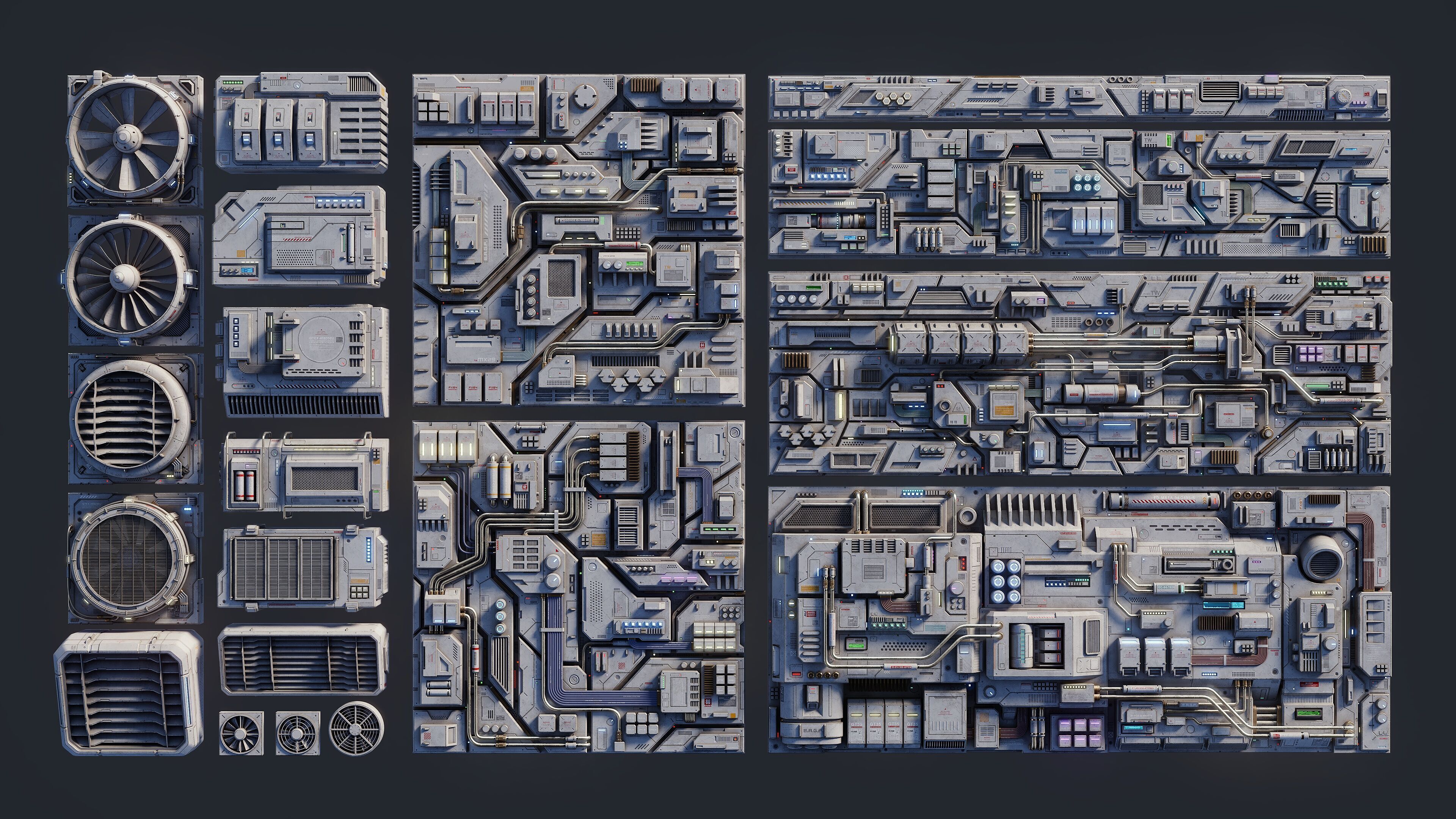 Sci-Fi Parts Kit Pack Vol 03 Low-poly 3D model_1