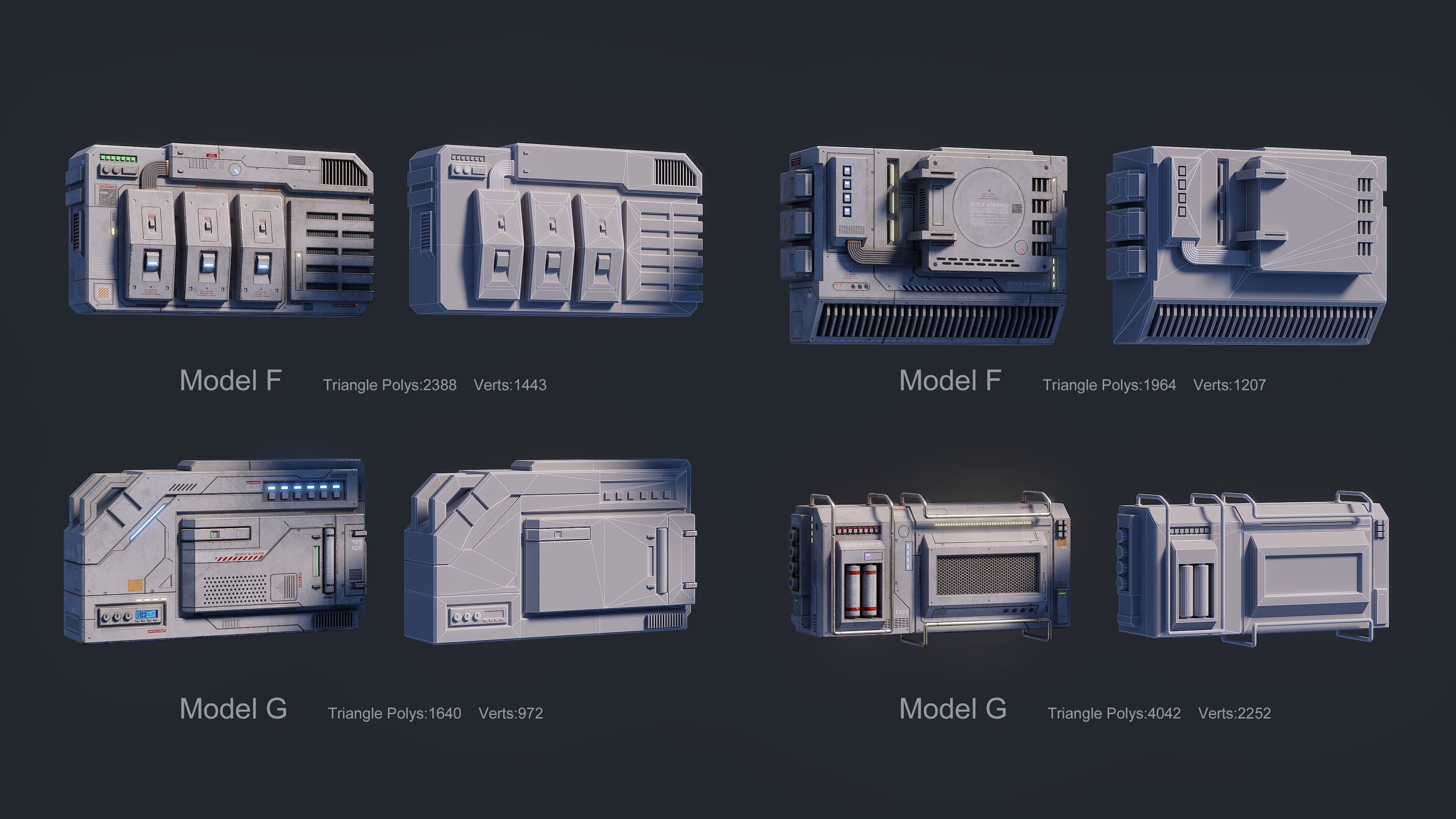 Sci-Fi Parts Kit Pack Vol 03 Low-poly 3D model_4