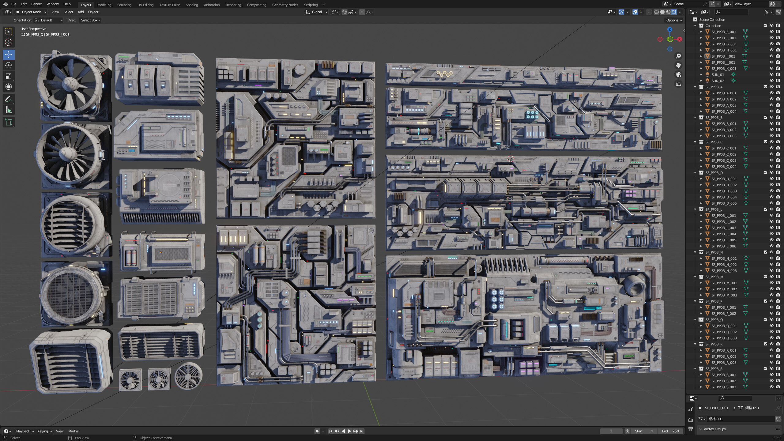 Sci-Fi Parts Kit Pack Vol 03 Low-poly 3D model_25