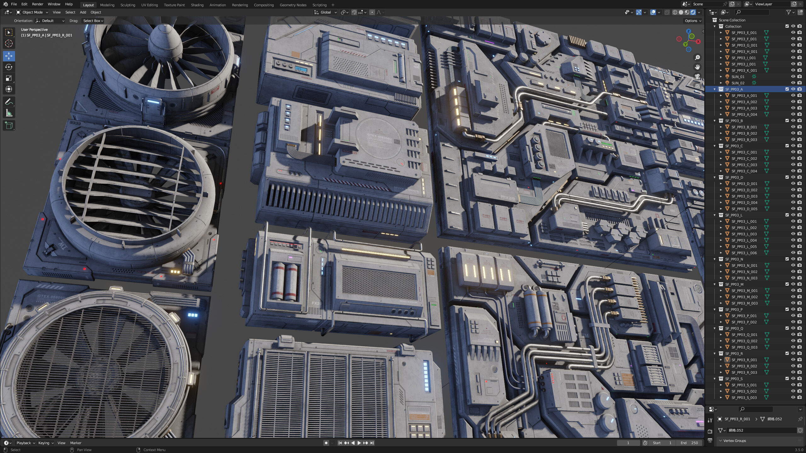 Sci-Fi Parts Kit Pack Vol 03 Low-poly 3D model_26