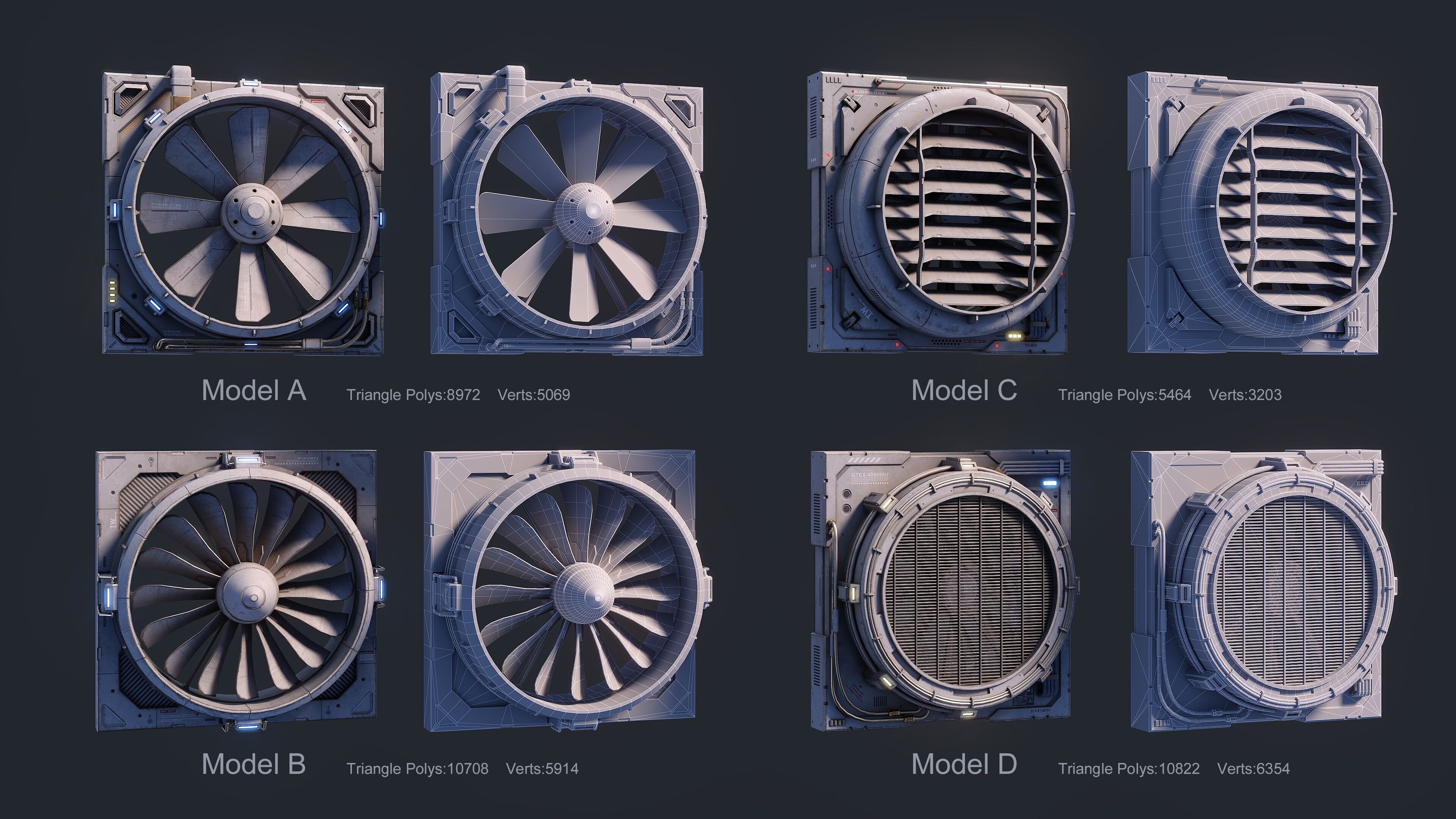 Sci-Fi Parts Kit Pack Vol 03 Low-poly 3D model_3