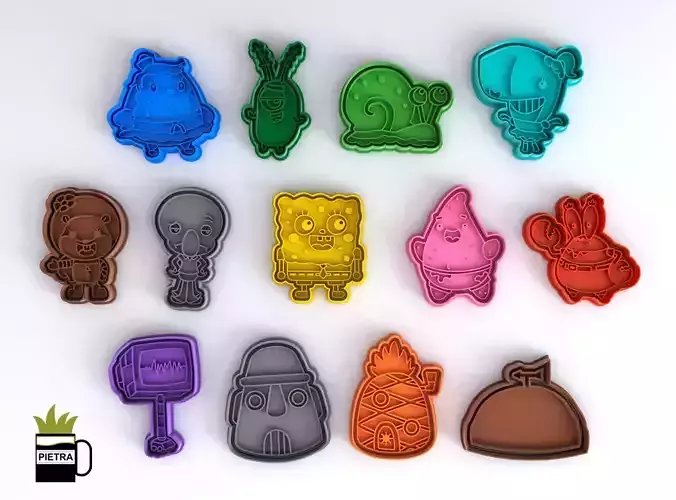 Bob Esponja Molde cortante de galletas fondant impresion 3D