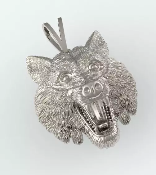 Wolf pendant nice sculpture 3D print model_0
