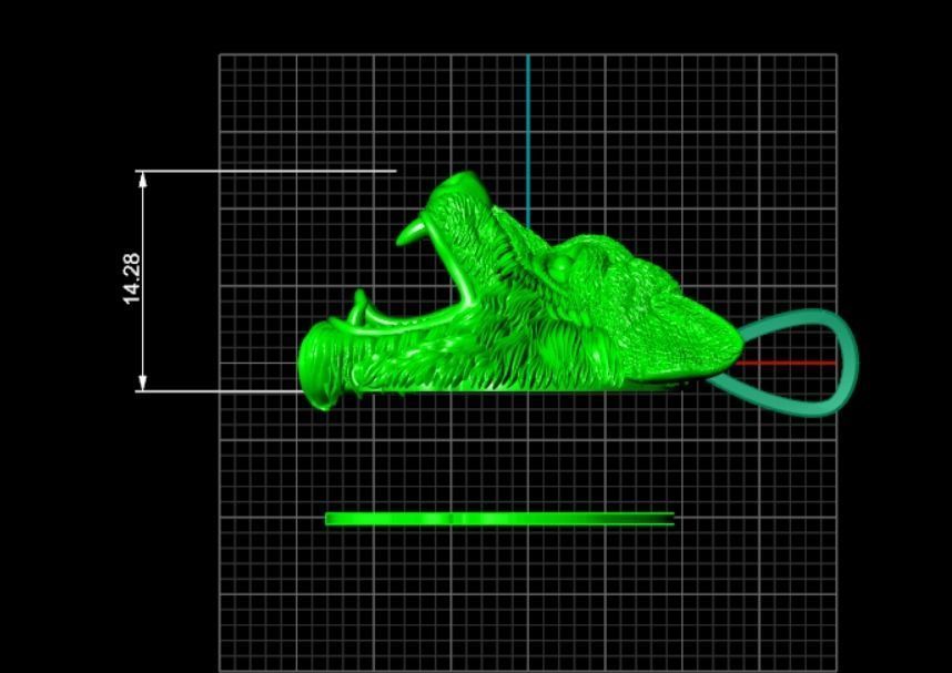 Wolf pendant nice sculpture 3D print model_7