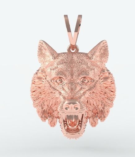 Wolf pendant nice sculpture 3D print model_3