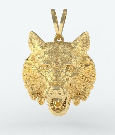 Wolf pendant nice sculpture 3D print model_11
